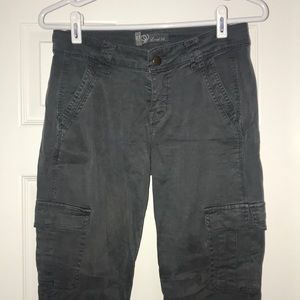 Dark grey skinny cargo pants